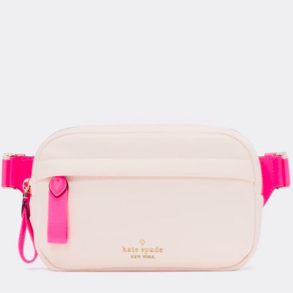 ♠️kate spade Chelsea Color-Block Nylon Belt Bag Fanny Pack, Blush Cloud NWT